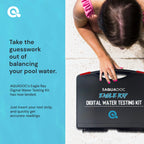 Eagle Ray Digital Pool Water Test Kit by AquaDoc with Digital Water Tester and 30 Pool Test Strips for Chlorine, Bromine, Total Hardness, Cyanuric Acid, Alkalinity, and pH