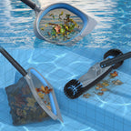UIRWAY 3-in-1 Deluxe Swimming Pool Cleaning Kit - Includes Pool Brush with Detachable Side Round Ends, Deep Leaf Skimmer Net & Flat Fine Mesh Net for Inground & Above Ground Pools Cleaning(No Pole)