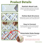 LaLaGreen Garden Edging Border (23x8.5in, 10 Pack) White Plastic Fence