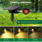 LAMKEEP Solar Spot Lights Outdoor with 60 LED & Auto On/Off, 4 Pack Solar Lights Outdoor Waterproof IP68 with 3 Lighting Modes, 2-in-1 Solars Landscape Light for Outside, Garden, Yard(Warm White)