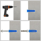 VGBUY 180PCS Conical Concrete Anchors and Screws Assortment Kit, 90PCS Concrete Wall Anchors, 90PCS Self Tapping Screws for Masonry Stucco Brick Cement Cinder Block Tile, with 2PCS Drill Bit