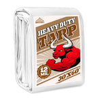 Tarp 30x60 ft Heavy Duty 12mil 100% Waterproof High Durability Multipurpose,Uv Resistant,White Tarp Suitable for Swimming Pools, Boats, Camping, Courtyards, Etc -by MVPNET