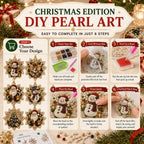 6 Pcs Christmas Pearl Art Ornament Kits, DIY Gem Craft for Tree Decor