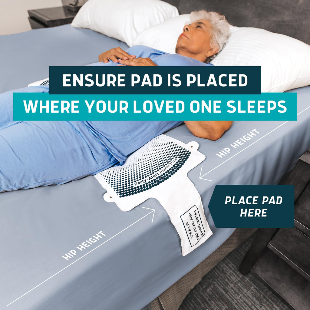 Lunderg Wireless Early Alert Bed Alarm System for Elderly - Alerts Caregivers Before They Get Up, No in-Room Alarm to Frighten Your Loved One, Fall Prevention for Dementia Care, Trusted US Company