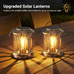 WdtPro Solar Lanterns Outdoor Lights, 6 Pack Bright Lanterns Outdoor Waterproof with Clip Patio Decor, Hanging Solar Lights for Outside Garden Yard Front Porch Table Decoration (Antique Copper)