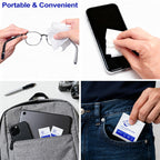 ARCHXX 400 Count Lens Wipes for Eyeglasses, +1 Clip-On Pouch Microfiber Lens Cleaner, Individually Wrapped Pre-Moistened Eye Glasses Cleaner Wipes for Glasses, Sunglasses, Camera Lenses, Streak-Free