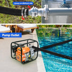 Gonioa 2 inches x 25 FT Heavy-Duty PVC Swimming Pool Backwash Hose 25 feet, Reinforced Discharge Hose with Clamp for Swimming Pools, Black