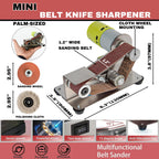 Mini Belt Sander, 7 Adjustable Speed Electric Knife Sharpener, 15 Degree Belt Grinder, Power Belt Sander for Metal Working