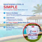 Pure + Simple | All-in-One Weekly Pool Treatment | Controls Algae & Clarifier for Swimming Pools with Copper-Based Formula | Ideal for Above Ground and Inground Use -5 lbs