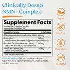 Doctor's Best NMN+ Complex Supplement Capsules for Women & Men - Supports NAD+ Production, Resveratrol 100mg & Beta Nicotinamide Mononucleotide 200mg per Capsule, Cellular Energy Support - 60 Veg Caps
