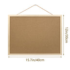 GDMINLO Cork Board Bulletin Board, 15.7"X 11.81" pin Boards for Walls, Oak Wood Finish Frame, Wall Mounted Cork Board for Office Home and School(Pins, Eye Bolts, gaskets, Screws) (Pack of 2)