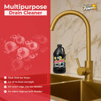 Hair & Grease Cleaner for Drains – Fast-Acting Liquid Clog Remover for Kitchen and Bathroom Plumbing, Safe for Pipes and Septic Systems, Includes Microfiber Cleaning Towel