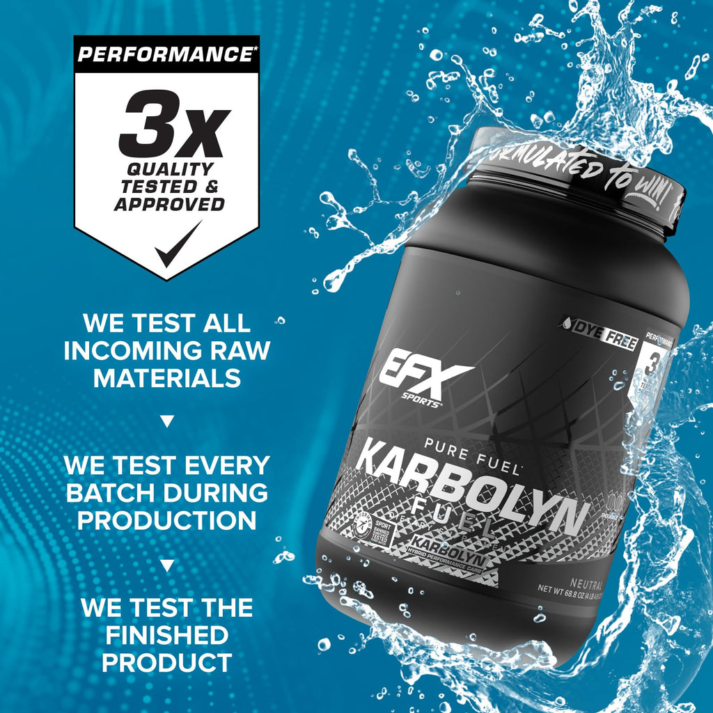 EFX Sports Karbolyn Fuel | Fast-Absorbing Carbohydrate Powder | Carb Load, Sustained Energy, Quick Recovery | Stimulant Free | 39 Servings (Neutral)