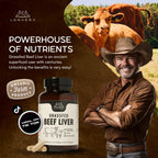 Lonvera Grass Fed Beef Liver Capsules for Women and Men – 3000mg Freeze Dried Desiccated Organs – Nutrient Source for Joints, Bones, Hair, Skin, Nails & Daily Energy – 120 Pasture-Raised Capsules