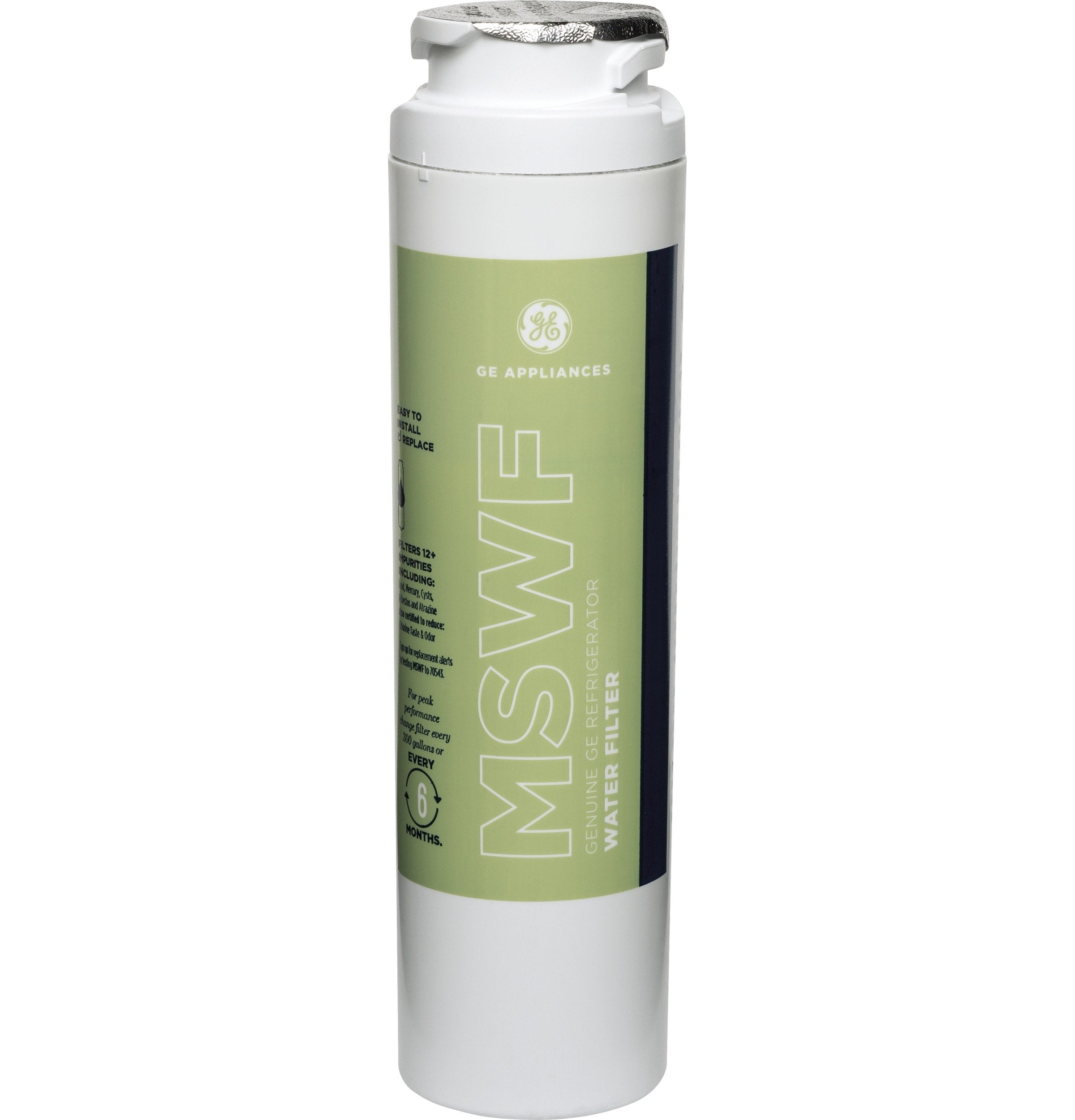 GE MSWF Refrigerator Water Filter | Certified to Reduce Lead, Sulfer, and 50+ Other Impurities| Pack of 1