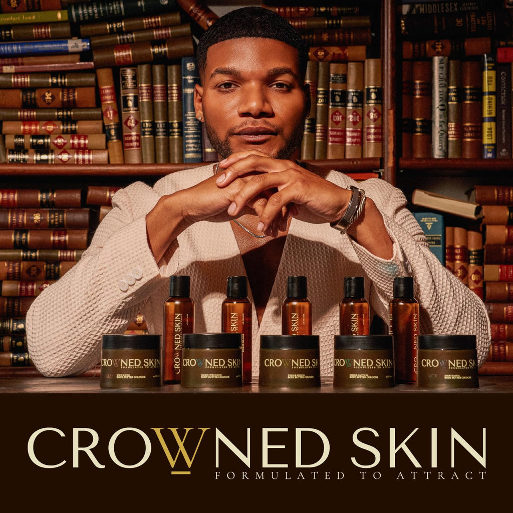 Crowned Skin Empire Body Oil Cologne for Men | Smoky Citrus Musk | New Moisturizing Formula Scented with Lemon & Lavender | Infused with Natural Jojoba & Grapeseed Oil | All-Day Fragrance | 4oz