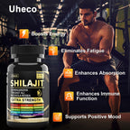 Uheco Shilajit Supplement with Sea Moss, Ashwagandha, Tongkat Ali - Shilajit Pure Himalayan Organic Fulvic Acid Capsules - 90 Count