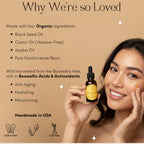 Frankincense Resin Infused Organic Black Seed, Castor & Jojoba Oils for Face Anti-Aging Miracle Facial Moisturizer Cold Pressed Serum Natural Skincare Hydrates Skin Moisturizing Beauty Glow 1 Fl Oz