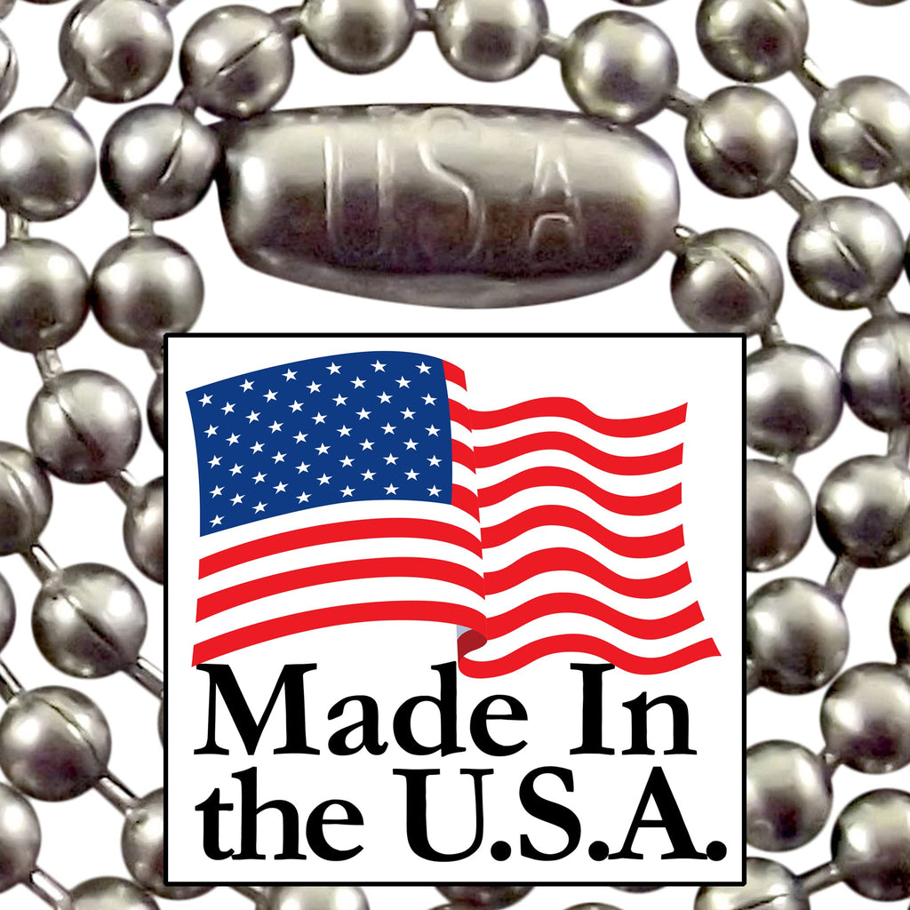 Stainless Steel Military Dog Tag Chain Set, 27 inch and 4.5 inch Ball Chains, 2.4mm #3 Size Chain