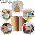 SYOGUA Corrugated Cardboard Roll, 17 x 197 Inches Thicker Wider Corrugated Paper, Single Face Large Cardboard Sheets Thick Cardboard Roll for Crafts, Shipping, Mailing, Gift Packaging