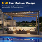 MELLCOM 10x12 Louvered Pergola Adjustable Roof Weatherproof