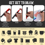Bandle B. Chalk Markers - 24 Vibrant, Erasable, Non-Toxic, Water-Based, Reversible Tips. For Glass or Chalkboard Markers for Businesses, Restaurants, Liquid Drawing Chalk (Vibrant 6mm)
