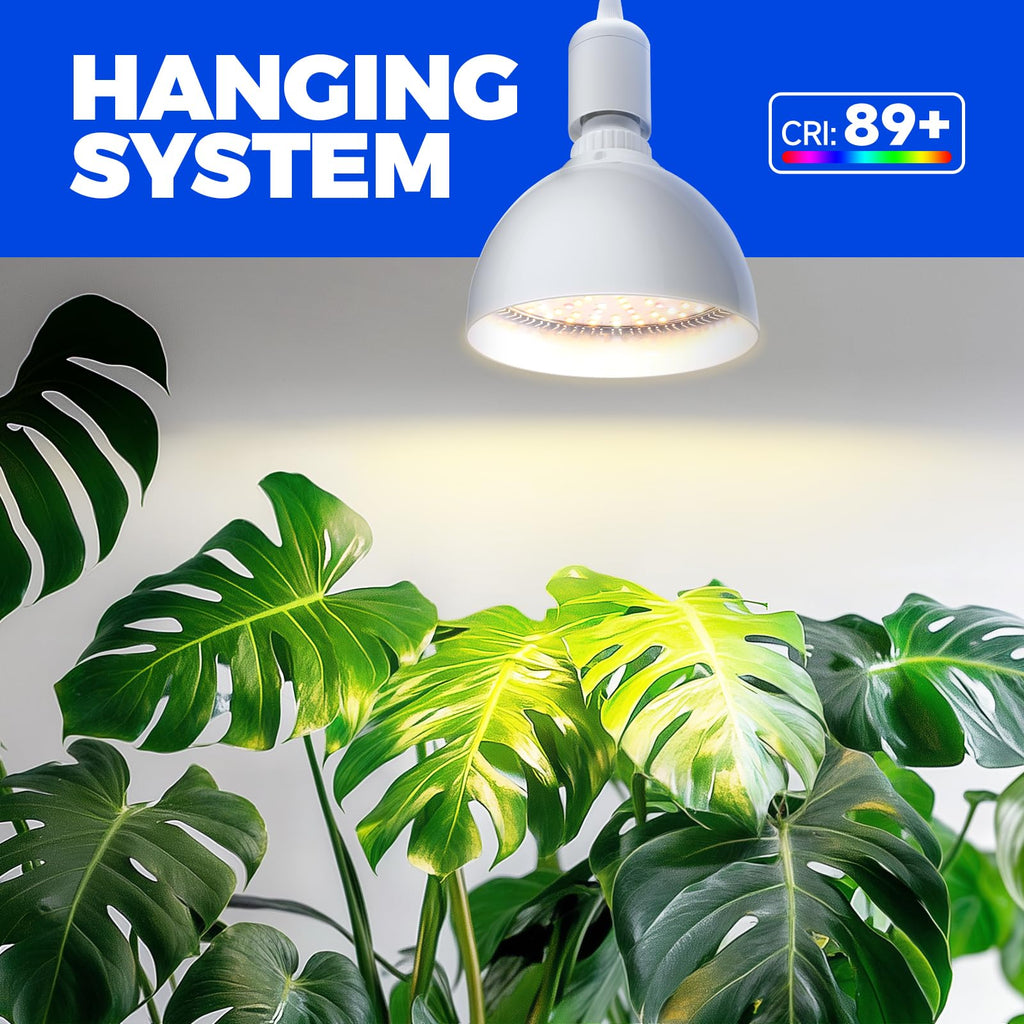 Barrina Hanging Grow Light Bulbs for Indoor Plant, 25W Full Spectrum, Timer