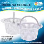 U.S. Pool Supply Above Ground Pool Thru-Wall Skimmer Baskets with Handles, 2 Pack - (See Size) Swimming Pool Replacement Baskets - Standard Small Thru-Wall Size - Skim Remove Debris, Cleanout Leaves
