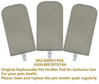 ROODO Pet Stroller Mat,Dog Stroller Cushion,Inner Pad for Exclusive Use,Original,Replaceable,Easy to Clean,Set of 3 pc(Khaki)