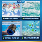 Adios! Pool Opening Treatment - Starter Enzymes for Above Ground Pools and Inground, Treats 40,000 Gallons for Winter Start Up Chemicals - 32oz (Quart)