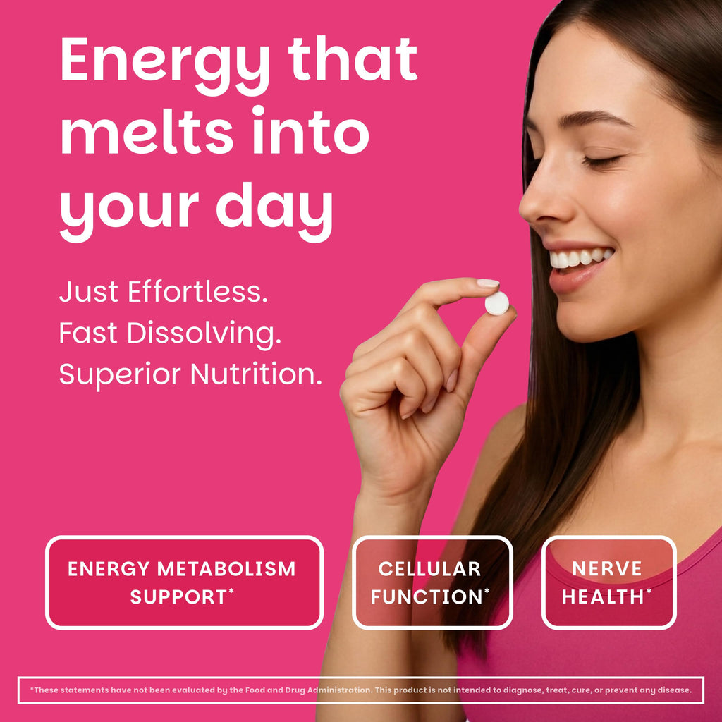 EZ Melts Dissolvable Vitamin B1 25 mg - Thiamin Supplement for Energy, Stress & Cellular Support - No Artificial Flavors - Non-GMO & Vegan - Cherry Burst - 90 Dissolvable Tablets (45 Servings)
