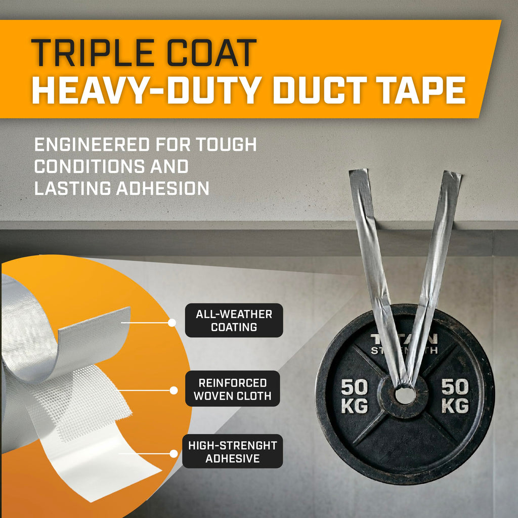 Lockport 5 Pack Duct Tape Heavy Duty Waterproof, Strong Adhesive Silver Duct Tape Bulk for Indoor Outdoor Repairs, Tear by Hand - 30 Yards x 2 Inch