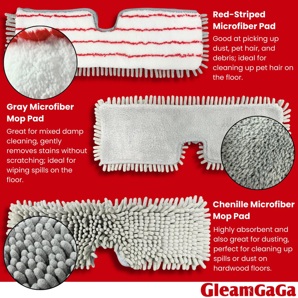 Microfiber Mops for Floor Cleaning, Flat Dust Mop with 4 Washable Pads, Dual-Sided Flip Mop for Wet & Dry Use, Extendable 62’’ Handle with Scraper, Floor Mops for Hardwood,Laminate,Vinyl,Kitchen,Tile
