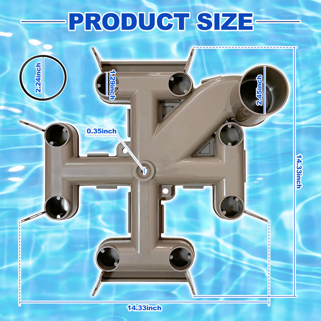 Byenins DEX2400C Filter Top Manifold Replacement for Hayward Pro-Grid DE2420, DE3620, DE4820, DE6020, DE7220 DE Filters and Micro-Clear DE2400, DE3600, DE4800, DE6000 DE Filters with Air Relief