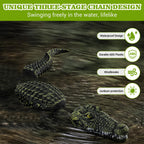 Floating Crocodile Sculpture, 3-Section Simulated Floating Alligator, Pond Floating Alligator Bait for Garden Pond Backyard Decoration (2-Pack)