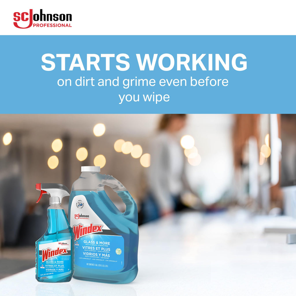 SC Johnson Professional Windex Glass Cleaner Refill, 1 Gallon, 4 Count
