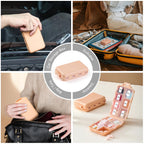 14 GRIDS Travel Pill Organizer Box with Labels - Travel Medicine Case Kit - Pocket Daily Pharmacy Container - Travel Medication Holder Dispenser for Fish Oil Vitamin Supplement Storage - Pink
