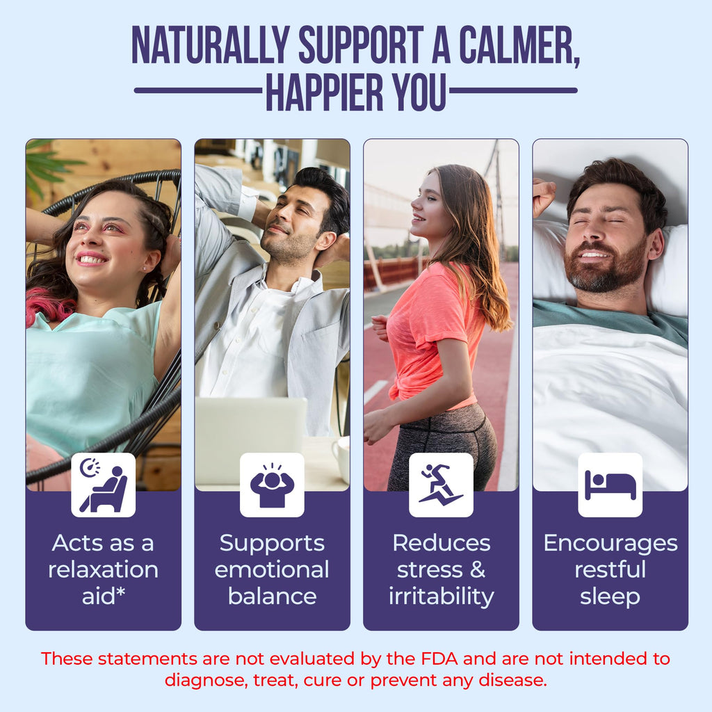 Nature's Nectar Anxiety and Stress Relief Supplements – Keep Calm Capsules with Ashwagandha, GABA, Magnesium & 5-HTP – Nervousness & Irritability Mood Supports Relaxation Lemon Balm 60 Filled Capsules