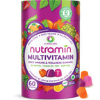 NUTRAMIN Daily Vegan Keto Multivitamin Gummies Non-GMO Natural Vitamin C D + Zinc for Immunity, Plant-Based, Sugar-Free, Nut-Free, Gluten-Free, Biotin, Vitamin A, B, B6, B12 60 Ct, 30 Days (60 Count)