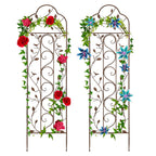 Best Choice Products Set of 2 60x15-inch Iron Arched Garden Trellis w/Branches, Birds for Lawn, Garden, Backyard, Climbing Plants