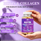 Biotin for Hair Growth Women Men, Biotin and Collagen Supplements Softgels