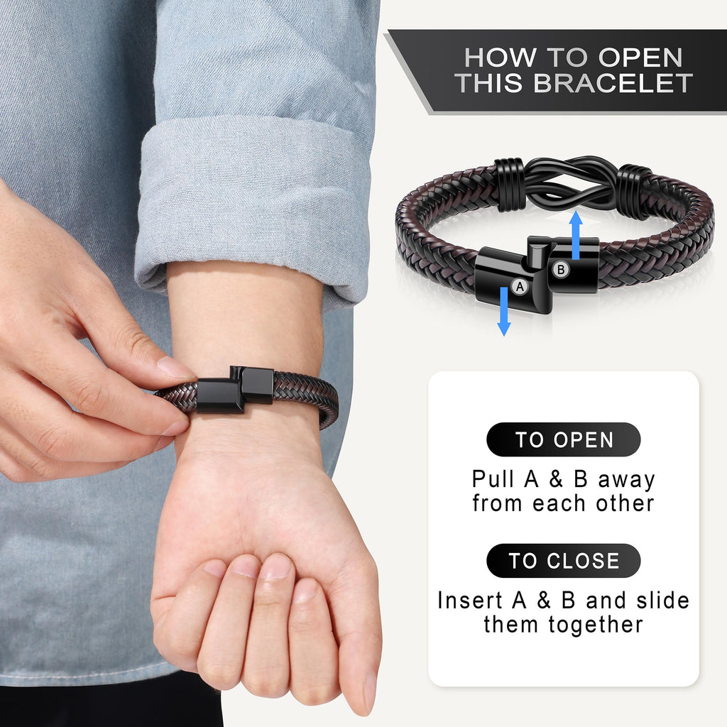 JoycuFF Fathers Day Ideas Gifts for Best Dad Ever from Daughter Knot Bracelet fro Men To My Dad Anniversary Birthday Gift for Father Love you Forever