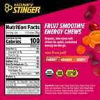 Honey Stinger Organic Fruit Smoothie Energy Chew, Gluten Free & Caffeine Free, for Exercise, Running and Performance, Sports Nutrition for Home & Gym, Pre and Mid Workout, 21.6 Ounces (Pack of 12)