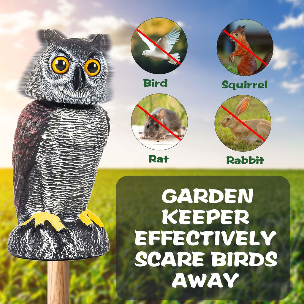 Crobirware 3 Pack Fake Owl Decoys to Scare Birds Away