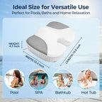Idle Hippo Hot Tub Booster Seat, 4D Air Mesh Hot Tub Pillow with 6 Powerful Non-Slip Suction Cups, Ergonomic Booster Cushion, Quick Dry Spa Pillow Hot Tub Accessories for Adults Indoor Outdoor-White