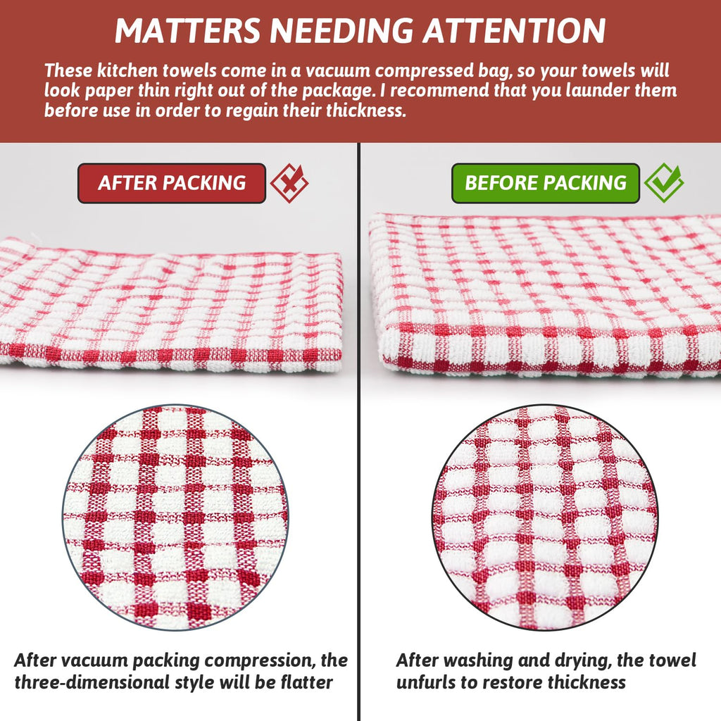 Nialnant 8 Pack Kitchen Towels, Dish Towels for Kitchen, 100% Cotton Dish Cloths for Washing Dishes, Quick Drying Reusable Cleaning Rag - 25 x 16 in