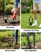 WORKPRO 36" Bulb Planter Tool, Long Handle Sod Plugger Grass Plugger Tool