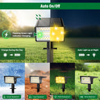 LAMKEEP Solar Spot Lights Outdoor with 60 LED & Auto On/Off, 4 Pack Solar Lights Outdoor Waterproof IP68 with 3 Lighting Modes, 2-in-1 Solars Landscape Light for Outside, Garden, Yard(Warm White)