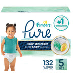 Pampers Pure Baby Diapers, Size 5 (27+ lbs), 132