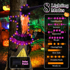 ILLUMINEW Halloween Decorations Outdoor, Solar Witch, Orange Purple